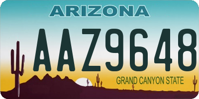 AZ license plate AAZ9648