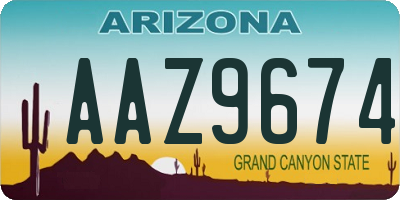 AZ license plate AAZ9674