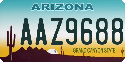AZ license plate AAZ9688