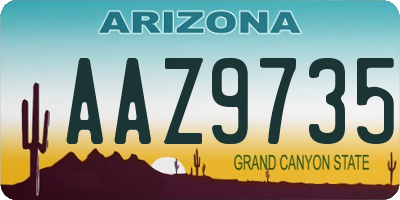 AZ license plate AAZ9735