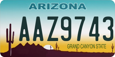 AZ license plate AAZ9743