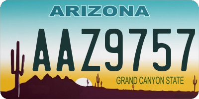 AZ license plate AAZ9757