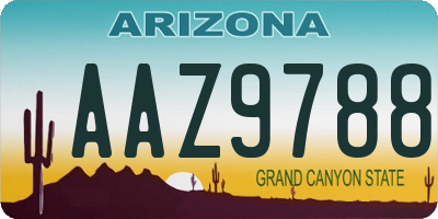 AZ license plate AAZ9788