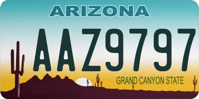 AZ license plate AAZ9797