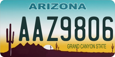 AZ license plate AAZ9806
