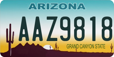 AZ license plate AAZ9818