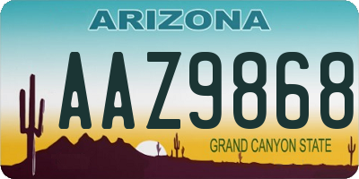 AZ license plate AAZ9868