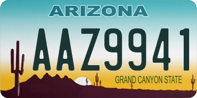 AZ license plate AAZ9941