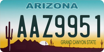 AZ license plate AAZ9951