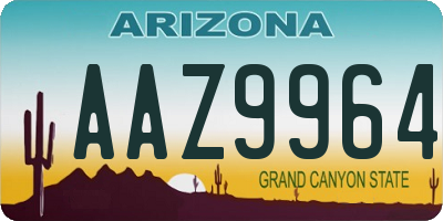 AZ license plate AAZ9964
