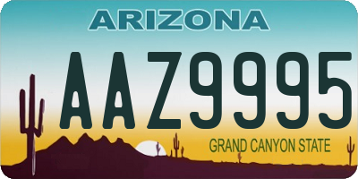 AZ license plate AAZ9995