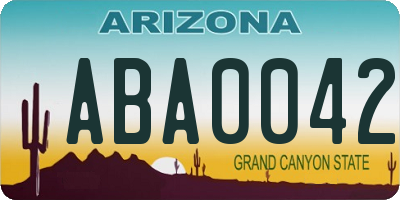 AZ license plate ABA0042
