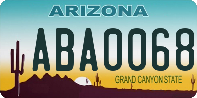 AZ license plate ABA0068