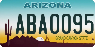 AZ license plate ABA0095