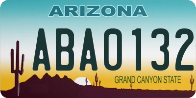 AZ license plate ABA0132