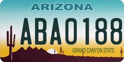 AZ license plate ABA0188