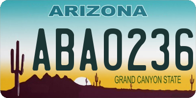 AZ license plate ABA0236