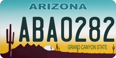 AZ license plate ABA0282