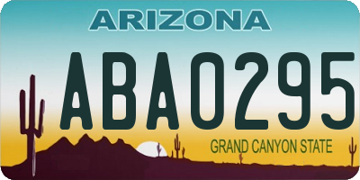 AZ license plate ABA0295