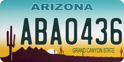 AZ license plate ABA0436