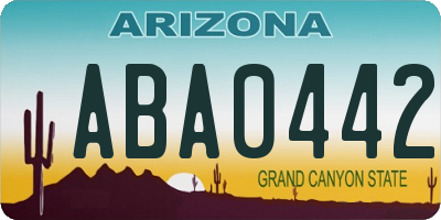 AZ license plate ABA0442