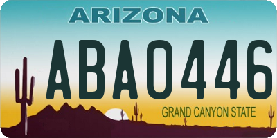 AZ license plate ABA0446