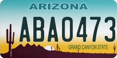 AZ license plate ABA0473