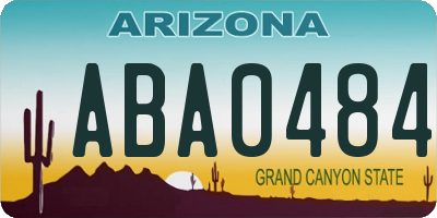 AZ license plate ABA0484