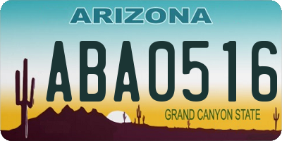 AZ license plate ABA0516