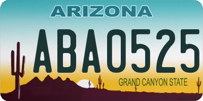 AZ license plate ABA0525