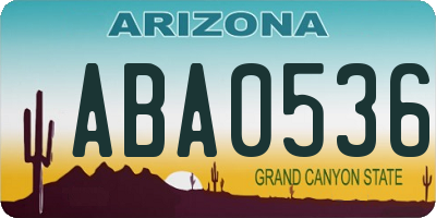 AZ license plate ABA0536