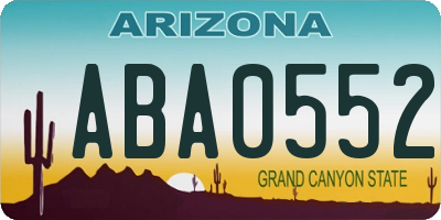 AZ license plate ABA0552