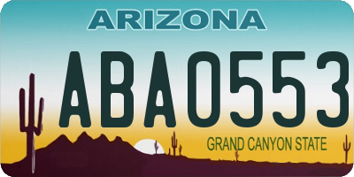 AZ license plate ABA0553