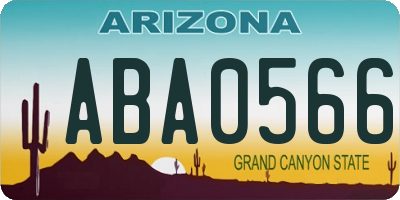 AZ license plate ABA0566