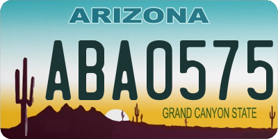 AZ license plate ABA0575