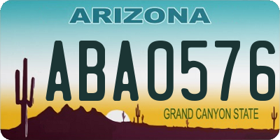 AZ license plate ABA0576