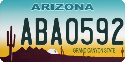 AZ license plate ABA0592