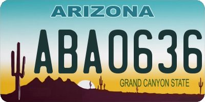 AZ license plate ABA0636