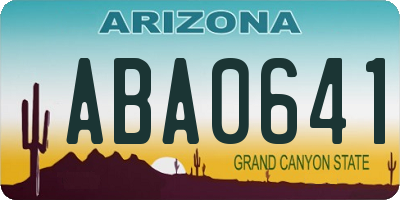 AZ license plate ABA0641