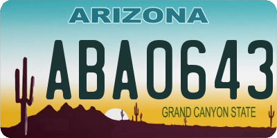 AZ license plate ABA0643