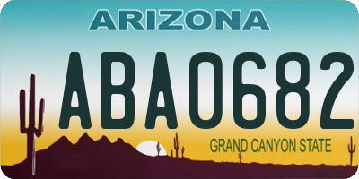 AZ license plate ABA0682