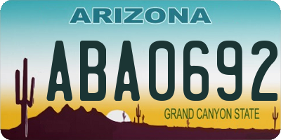 AZ license plate ABA0692