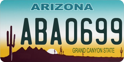 AZ license plate ABA0699