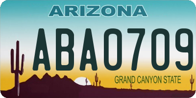 AZ license plate ABA0709