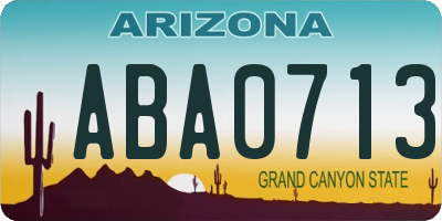 AZ license plate ABA0713