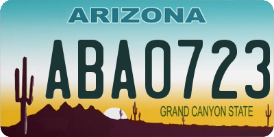 AZ license plate ABA0723