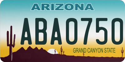 AZ license plate ABA0750