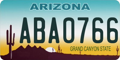 AZ license plate ABA0766