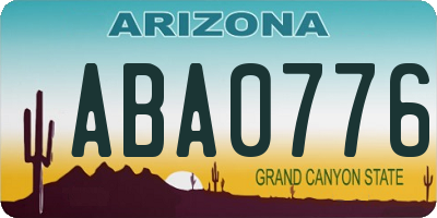 AZ license plate ABA0776