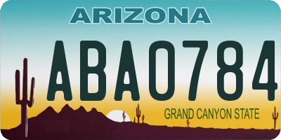 AZ license plate ABA0784